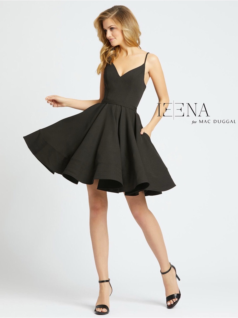 Mac Duggal Black Fit-and-Flare Cocktail Dress
